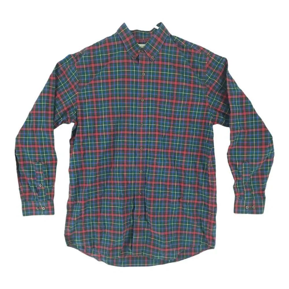 L.L Bean Men's Large Tall Plaid Long Sleeve Button Down